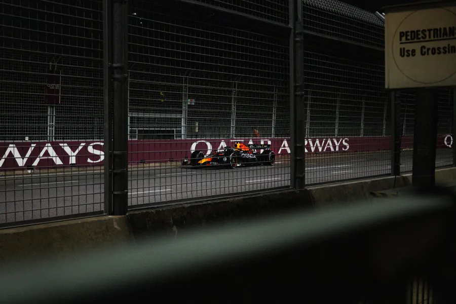 A Formula 1 car racing in Singapore