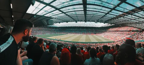 Supporters at Old Trafford, Manchester